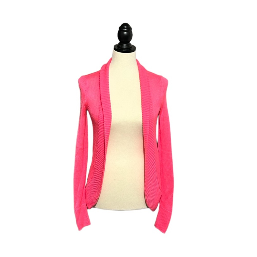 Super Soft Hot Pink Lilly Pulitzer Open Cardigan Sweater size XXS - Picture 3 of 5